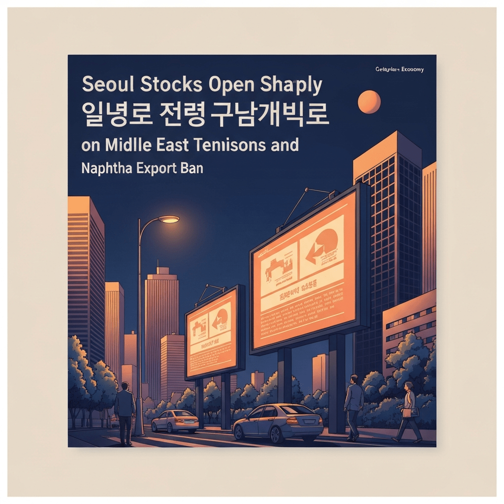 Seoul Stocks Open Sharply Lower on Middle East Tensions and Naphtha Export Ban